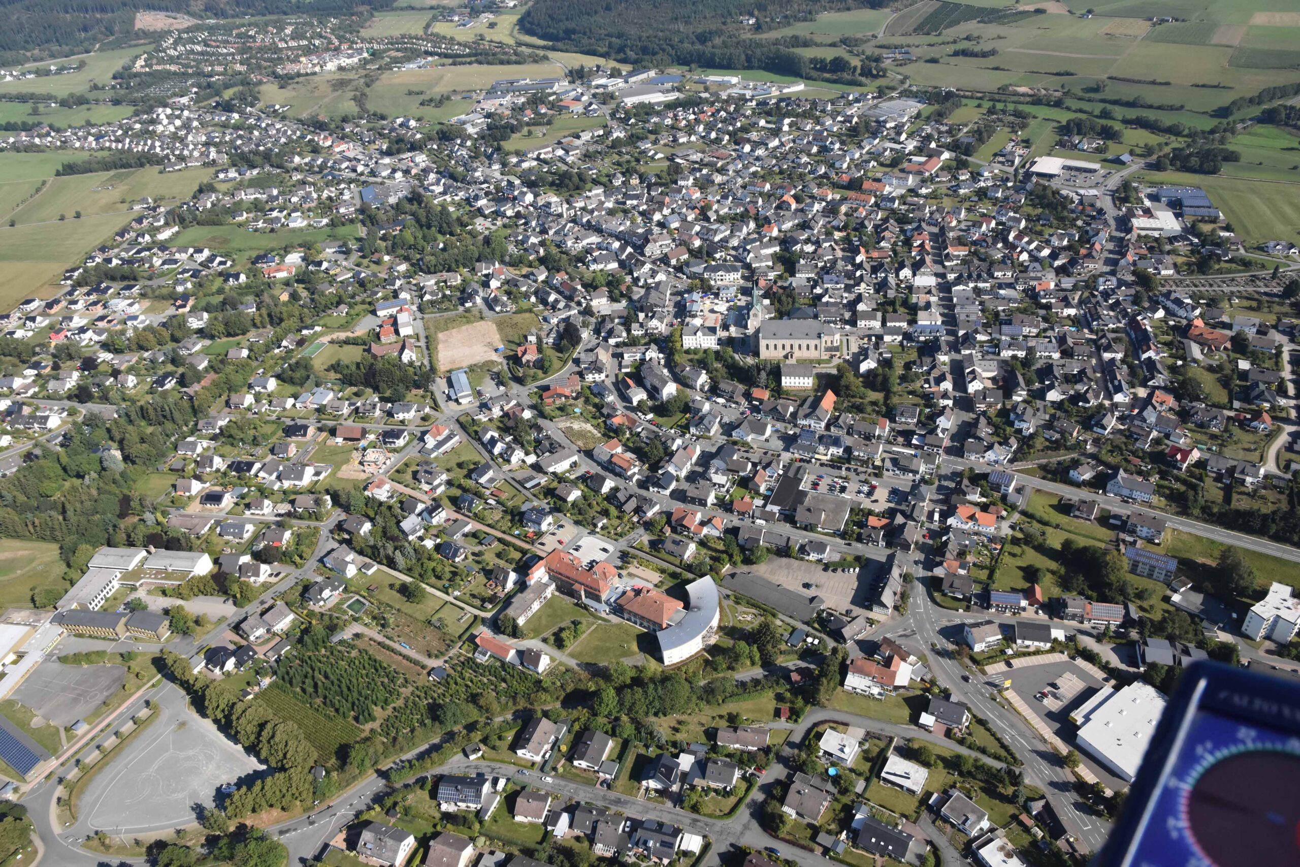 Luftaufname der Stadt Medebach